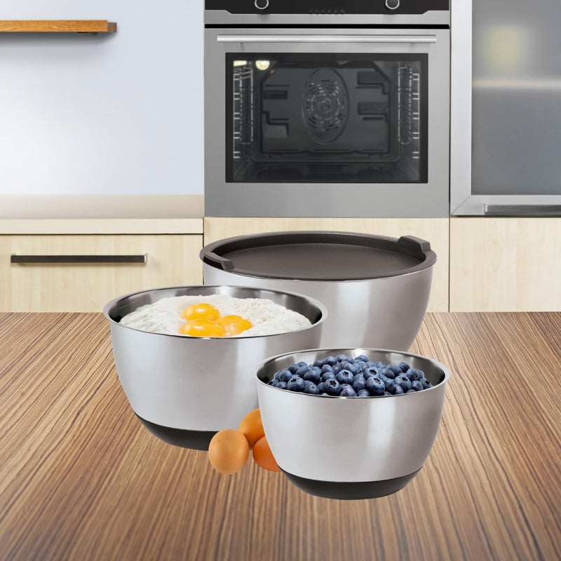 Oggi Stainless Steel 3-Piece Bowl Set with Lids  (7287.0) - Image 3