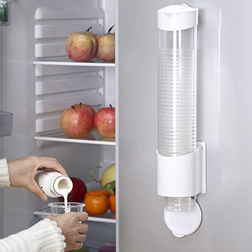 HIYON Paper Cup Dispenser Holder Wall Mounted Plastic Drinking Water Cup Dispenser Glass Dispenser Holder Disposable Cup Holder Organizer Sticker or Screw Plate Mountable Plastic - Image 3