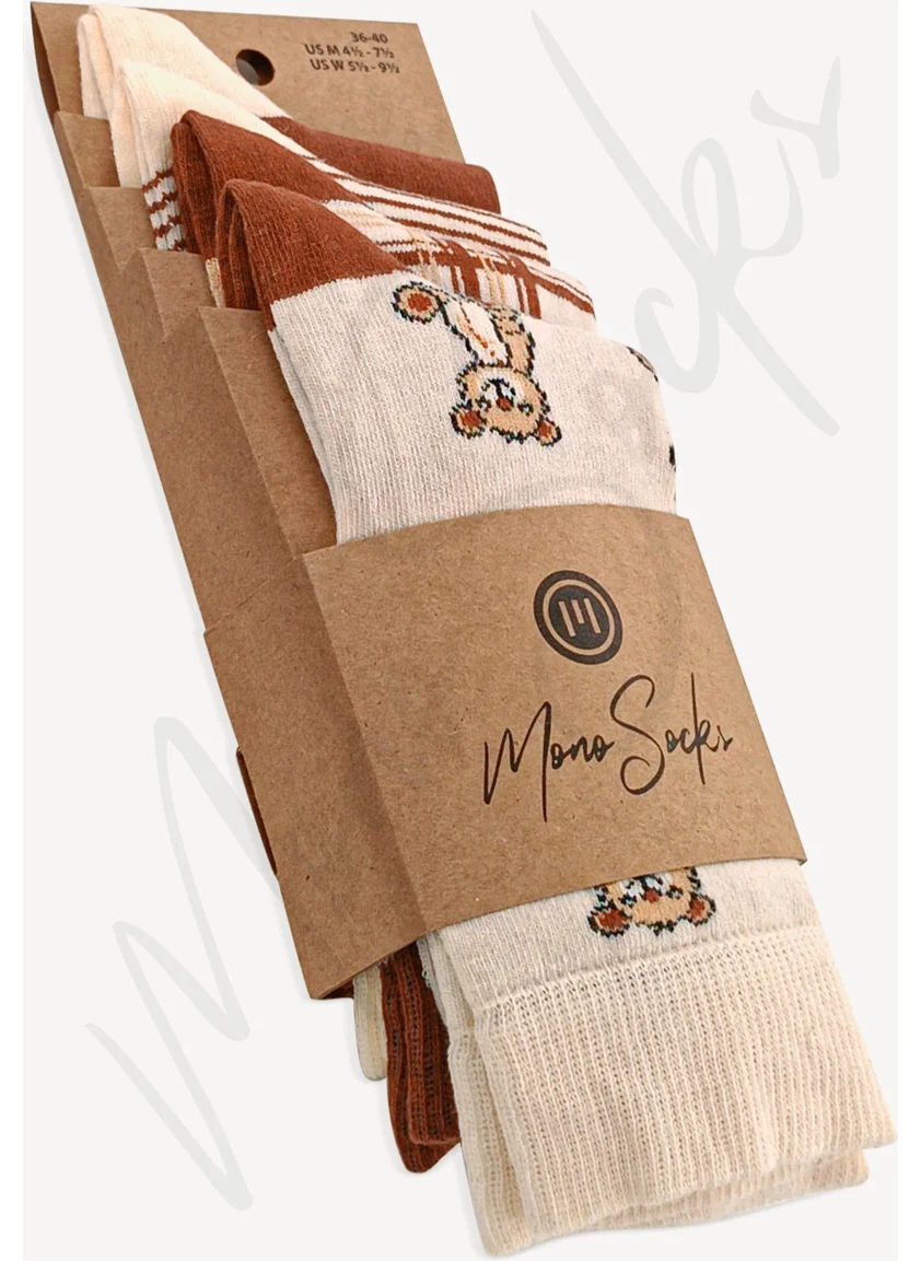 Mono Socks 4-Piece Teddy Bear Lazy Bear Socks