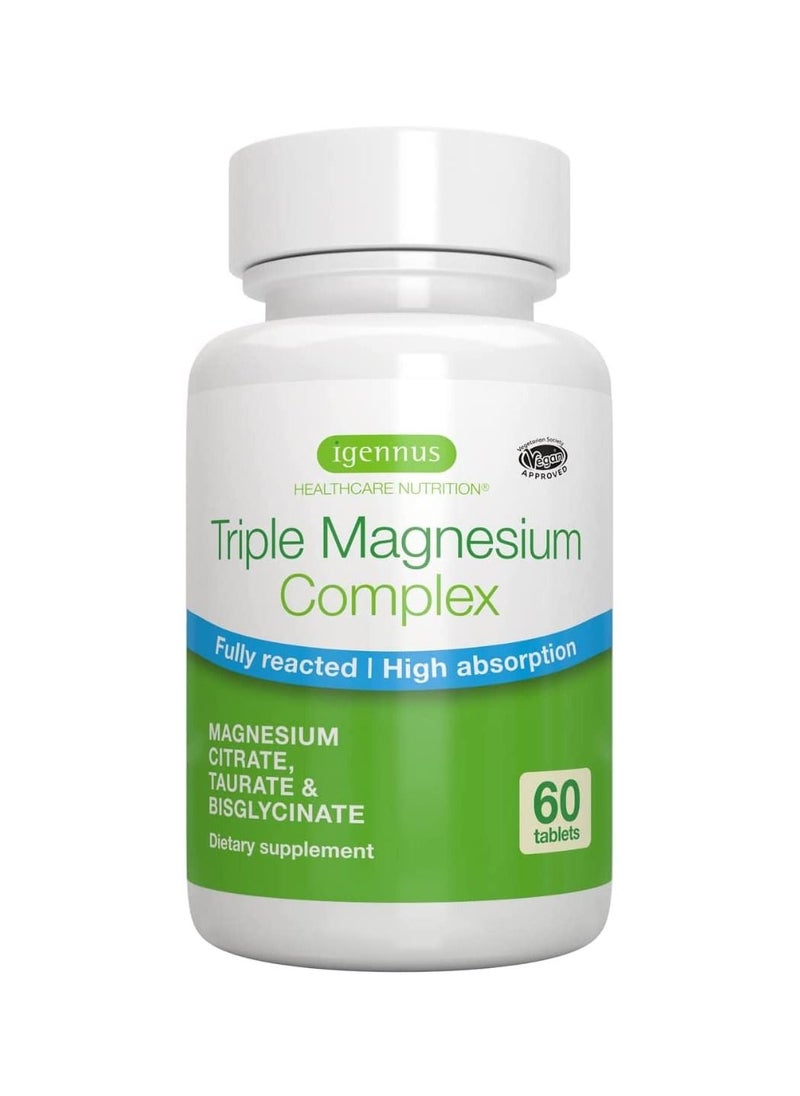Igennus Healthcare Nutrition - Triple Magnesium Complex to relieve tension and headaches 60 Tablets - Image 1
