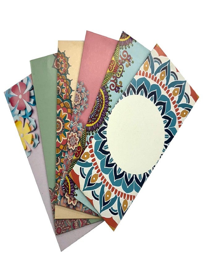 TRIACE Premium Envelopes. Pack of 30. 6 Different Decorative Multi Coloured Designs. Shagun Lifafa, Cash Money gift for marriage, birthday and celebrations. TR 208 - Image 1