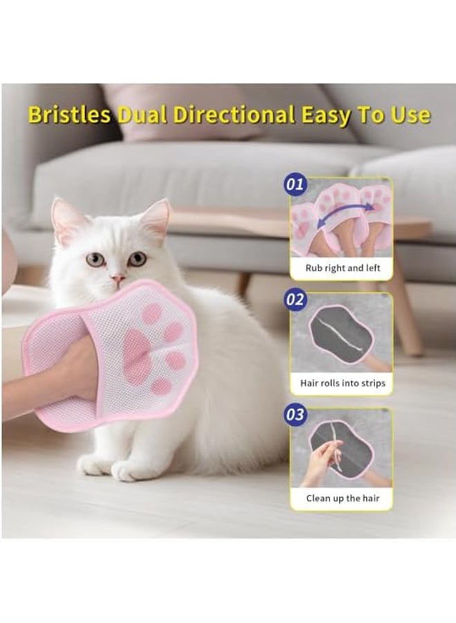 قفاز إزالة شعر الحيوانات الأليفة للقطط والكلاب، قفازات كهربائية قابلة لإعادة الاستخدام لإزالة شعر الحيوانات الأليفة، أداة لإزالة شعر الحيوانات الأليفة للأريكة والملابس والسجاد ومقعد السيارة - Image 3