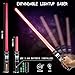 KEGOZ 3 Packs 3 Colors Light Sabers with FX Sound Motion Sensors for Kids Expandable Handle Light up Sword for Halloween Xmas Boys Childrens Day Dress Up Parties Costum Galaxy War Fighters and Warriors - Image 2
