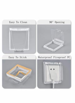 KASTWAVE Wall Switch Waterproof Cover Box, Suprcrne Universal Plug Socket Cover, Wall Light Panel Socket Doorbell Flip Cap Cover, Home Bathroom Kitchen Accessory Plastic Clear 2 Pcs  - Image 3
