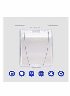 KASTWAVE Wall Switch Waterproof Cover Box, Suprcrne Universal Plug Socket Cover, Wall Light Panel Socket Doorbell Flip Cap Cover, Home Bathroom Kitchen Accessory Plastic Clear 2 Pcs  - Image 5