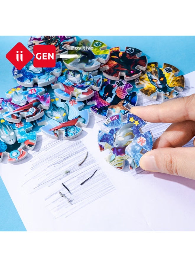 One Is Yizheng Eraser, Stationery, Ultraman Image Aggregation Eraser, Children's Creative Cartoon Fun Assembly Flip Battle Round Piece Eraser, Randomly Shipped One Card Pack 7137 - Image 3