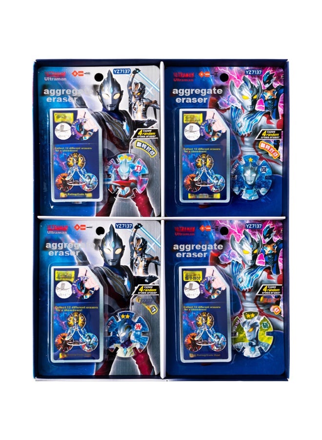 One Is Yizheng Eraser, Stationery, Ultraman Image Aggregation Eraser, Children's Creative Cartoon Fun Assembly Flip Battle Round Piece Eraser, Randomly Shipped One Card Pack 7137 - Image 4