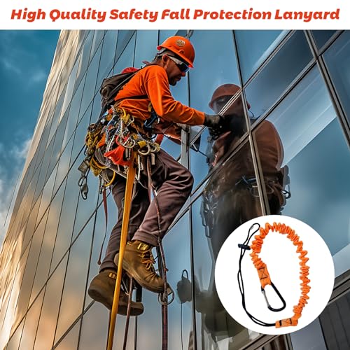 Carivia Tool Lanyard with Buckle Strap 5Pcs, 31.5 "-43.3" Extendable Length Tool Tether Lanyard with Carabiner and Adjustable Loop End, Scaffolding Roofing Fall Protection Tool Belts Accessories - Image 2