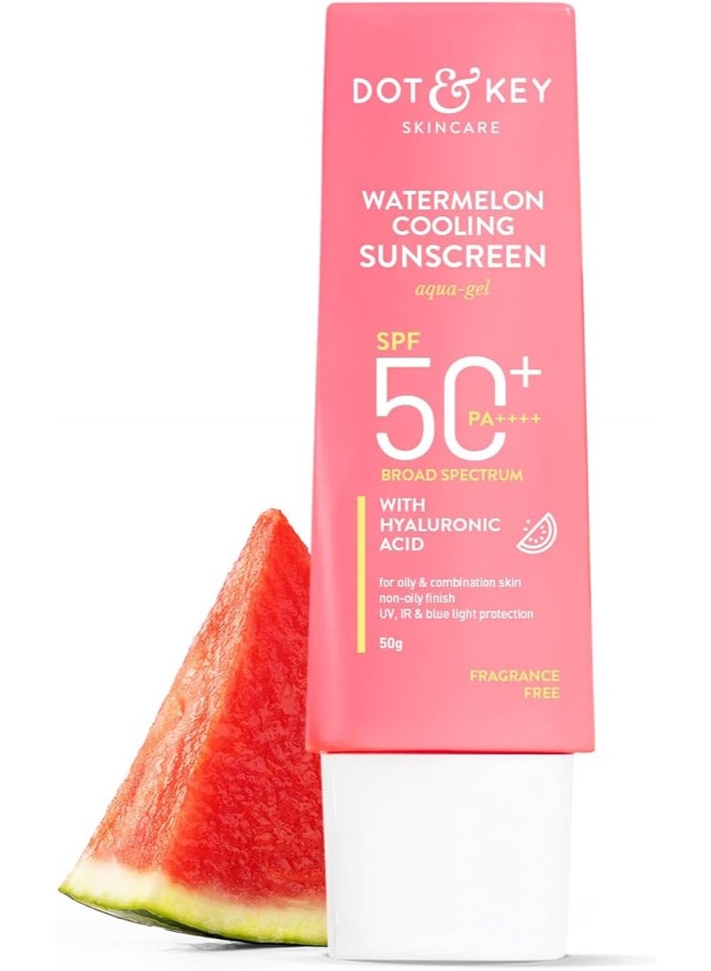 دوت آند كي واقي الشمس المبرد بنكهة البطيخ بتركيبة أكوا-جيل بمعامل حماية SPF 50+ وPA++++ مع حمض الهيالورونيك – 80 جرام - Image 1