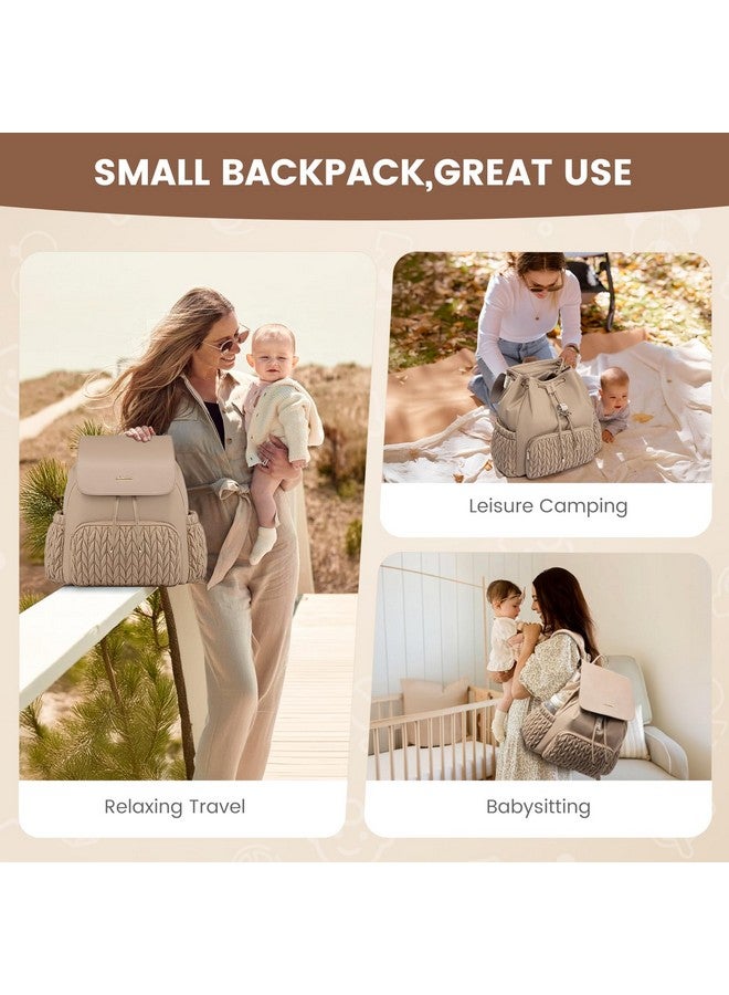 لوف فوك حقيبة ظهر للحفاضات من LOVEVOOK، حقيبة صغيرة للأطفال، حقيبة حفاضات لطيفة للأطفال، حقيبة سفر أنيقة مقاومة للماء للأم، حقيبة ظهر للأطفال مع وسادة تغيير الحفاضات، أحزمة عربة الأطفال - كاكي - Image 3
