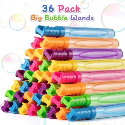 IJIGU 36 Pack Big Bubble Wands Bulk in 6 Colors Ideal for Easter Summer Halloween Valentine School Classroom Prizes - Image 5