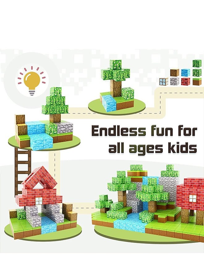 VTERLY Magnetic Blocks, 100PCS Game-Based Magnets Cubes, Magnetic Building Blocks STEM Montessori Sensory Toys for 3 4 5 6 7 8-13 Year Old Boys Girls Birthday for Kids  - Image 5