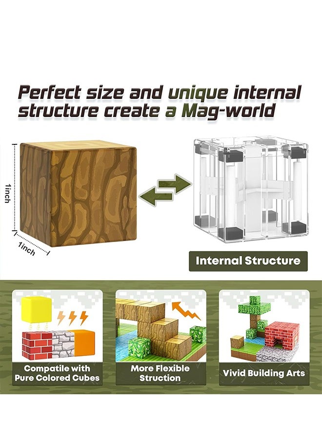 VTERLY Magnetic Blocks, 100PCS Game-Based Magnets Cubes, Magnetic Building Blocks STEM Montessori Sensory Toys for 3 4 5 6 7 8-13 Year Old Boys Girls Birthday for Kids  - Image 4