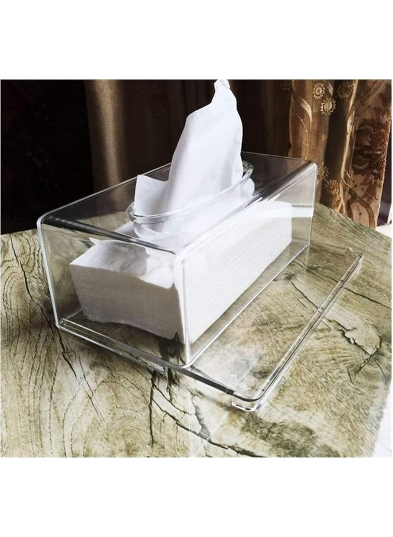 Cazadora Clear Acrylic Tissue Holder Rectangular Design for Bathroom Kitchen Office Bedroom Living Room Elegant Transparent Tissue Box Cover Durable Acrylic Construction Moisture Resistant Lightweight Practical Hygienic Tissue Organizer for Home Hotel Restaurant Café Workspace Modern Minimalist Décor Easy Refill Fits Standard Tissue Boxes Sleek Clear Finish Space Saving Countertop Tabletop Organizer High Quality Acrylic Material Daily Use Household Accessories Bathroom Accessories Kitchen Accessories Office Supplies Decorative Storage Solution for KSA Homes and Commercial Use - Image 1