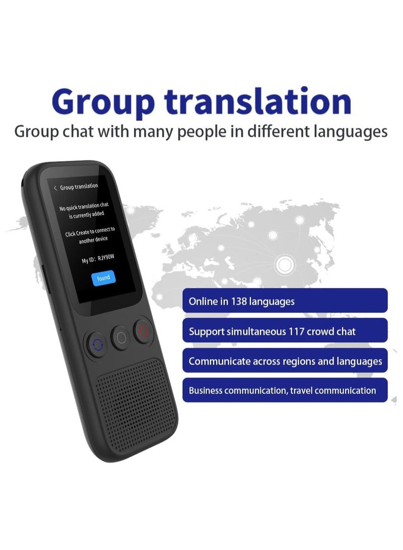 Generic Portable Two-Way Voice Translator Device with 138 Languages, Instant Offline Translation for Travel, Business, and Learning - Real-Time Language Support for Effortless Communication.  - Image 2
