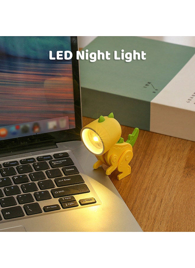 Generic - Cartoon Night Light Kid Lamp Mini Dinosaur LED Desk Lamps Cute DIY Portable with Adjustable Angle for Kids Students Bedroom Bookends Nursery Room - Image 1