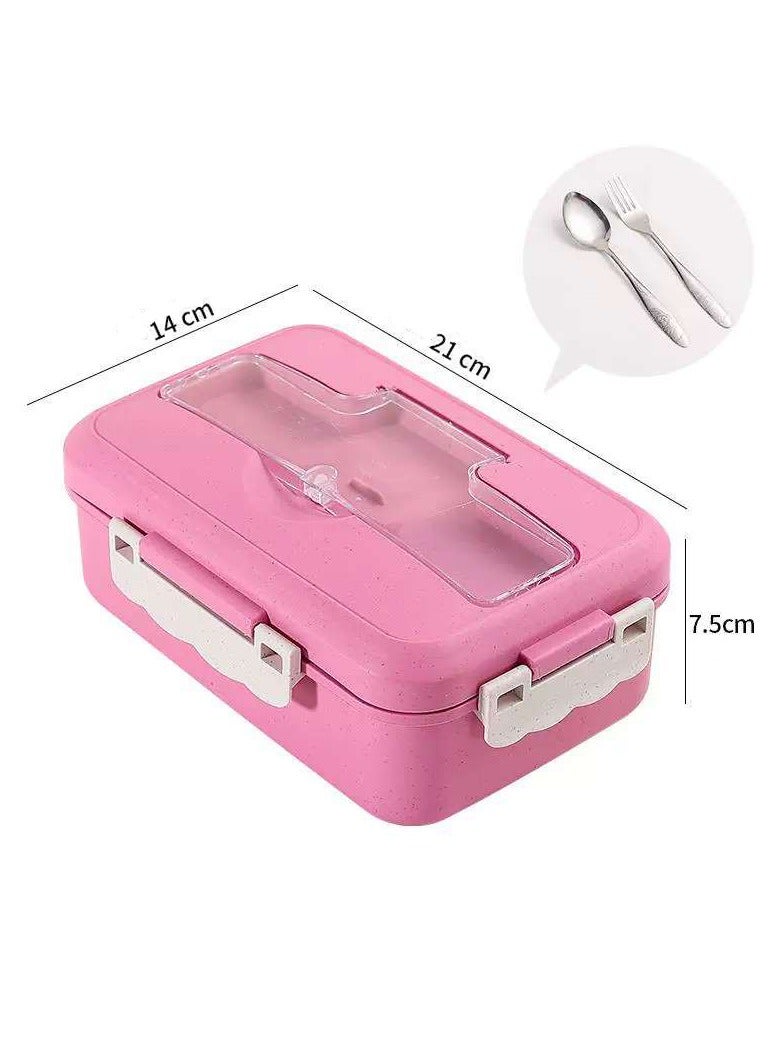 LINGWEI Lunch Box for Kids & Adults Leak-Proof Bento Box with 3 Compartments 1000ml Stainless Steel Microwave & Dishwasher Safe School with Spoon & Fork - Image 3