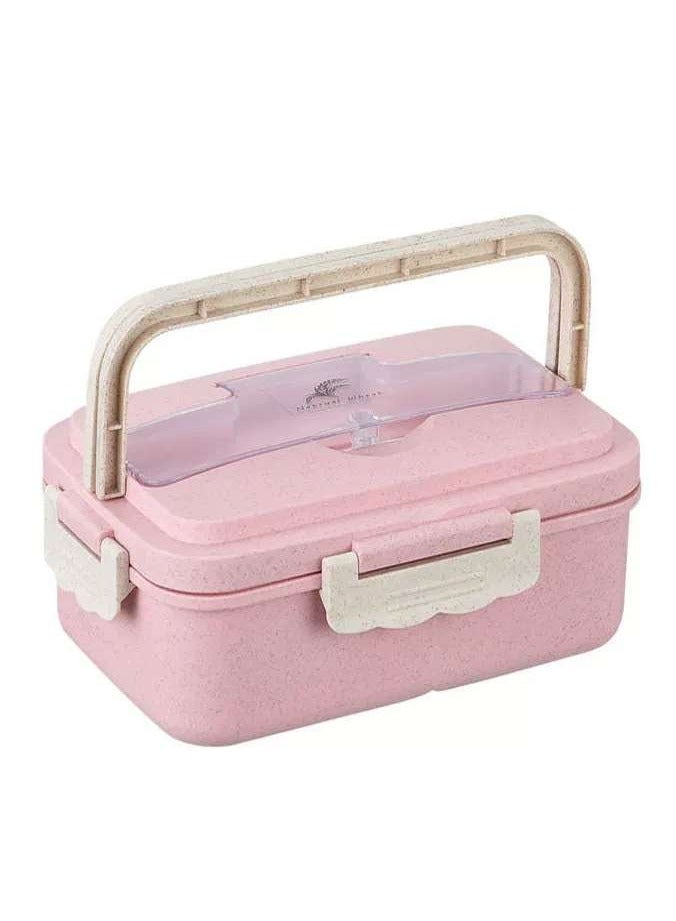 LINGWEI Lunch Box for Kids & Adults Leak-Proof Bento Box with 3 Compartments 1000ml Stainless Steel Microwave & Dishwasher Safe School with Spoon & Fork - Image 4