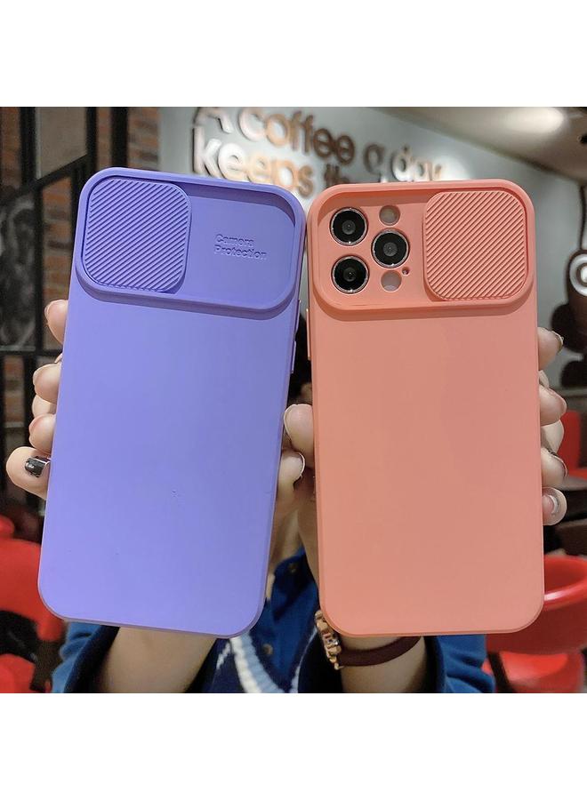 اس-توب جراب لهاتف iPhone 13 مزود بدرع كاميرا منزلق من السيليكون السائل TPU - Image 3