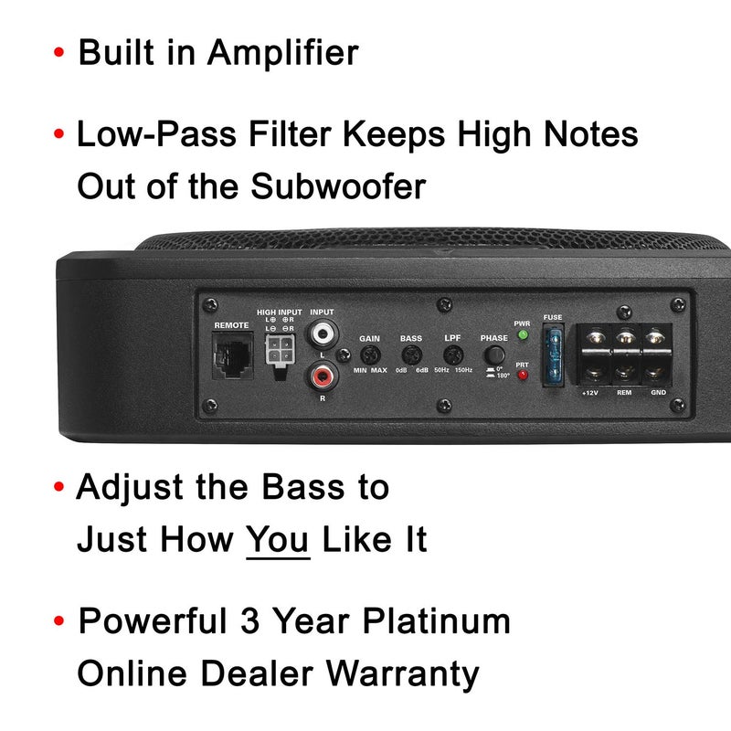 BOSS AUDIO SYSTEMS نظام الصوت BOSS BAB10 مضخم صوت السيارة - 1200 واط أقصى طاقة، تصميم منخفض، مضخم صوت 10 بوصات، تحكم عن بُعد في المضخم، رائع للمركبات التي تحتاج إلى صوت جهير ولكن لديها مساحة محدودة - Image 3