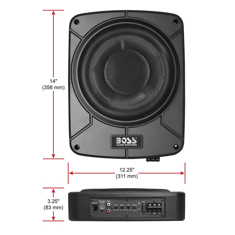 BOSS AUDIO SYSTEMS نظام الصوت BOSS BAB10 مضخم صوت السيارة - 1200 واط أقصى طاقة، تصميم منخفض، مضخم صوت 10 بوصات، تحكم عن بُعد في المضخم، رائع للمركبات التي تحتاج إلى صوت جهير ولكن لديها مساحة محدودة - Image 5