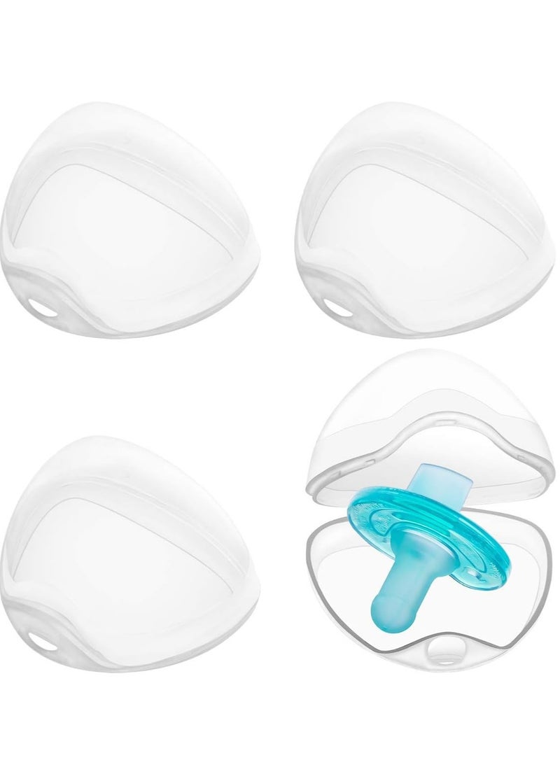 Generic 4pcs Baby Pacifier Case, Transparent Dummy Holder Case Portable Dustproof Pacifier Soother Container Clip Holder Case for Kids, Infant Pacifier Storage Box Accessories  - Image 1