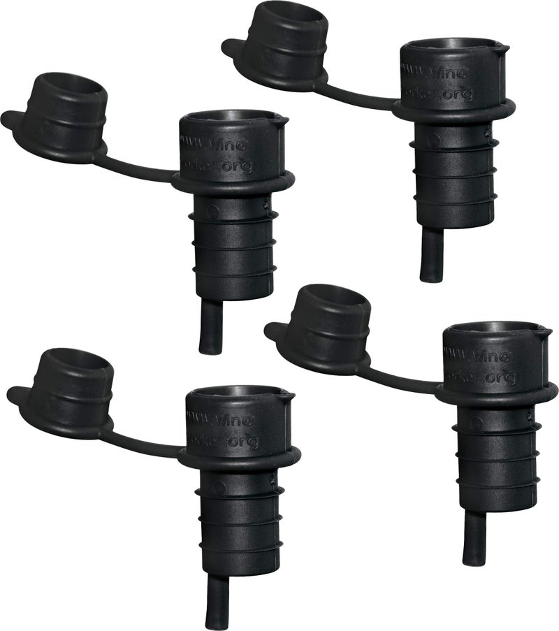 Haley's Corker Haleys Corker Black 5in1 Wine Aerator Stopper Pourer Filter and ReCorker 4Pack 