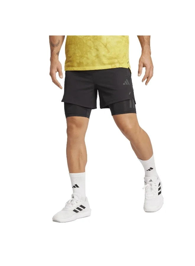 Adidas Power 2In1 Sho Black Training Shorts For Men XS