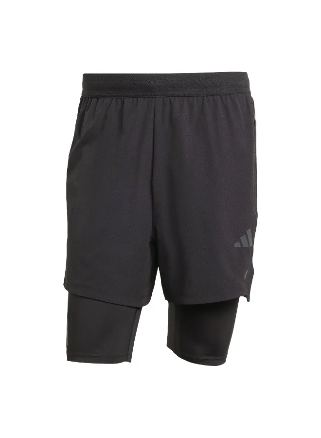 Adidas Power 2In1 Sho Black Training Shorts For Men XS