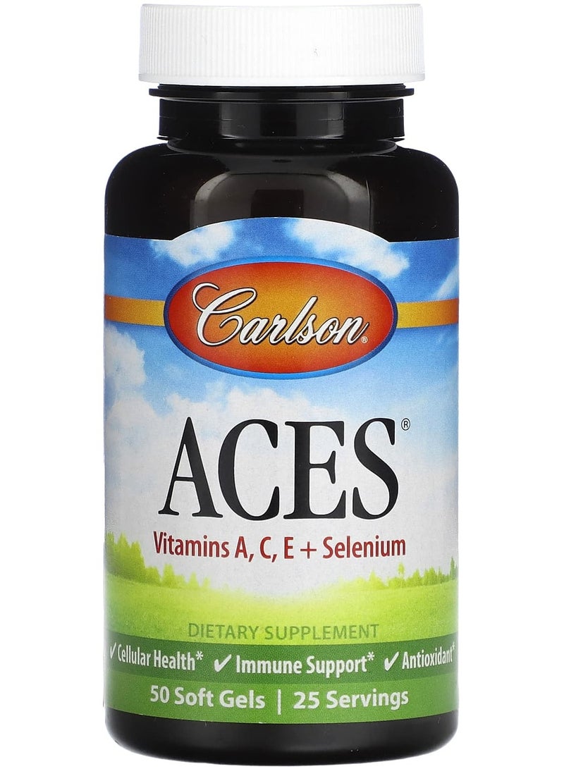 Carlson ACES, Vitamins A, C, E + Selenium, 50 Soft Gels 