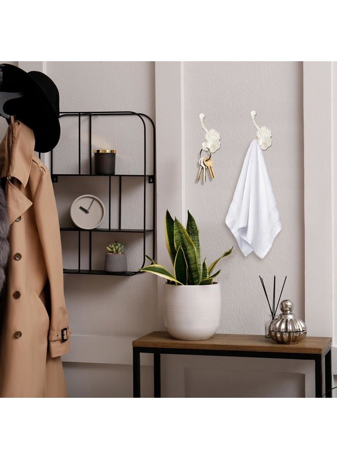 Zonon 2 Pcs Vintage Coat Hooks Antique White Wall Hooks Towel Hooks for Hanging Purse Hat Keys Clothes Curtain Unique Heavy Duty Bathroom Hooks for Wall - Image 5