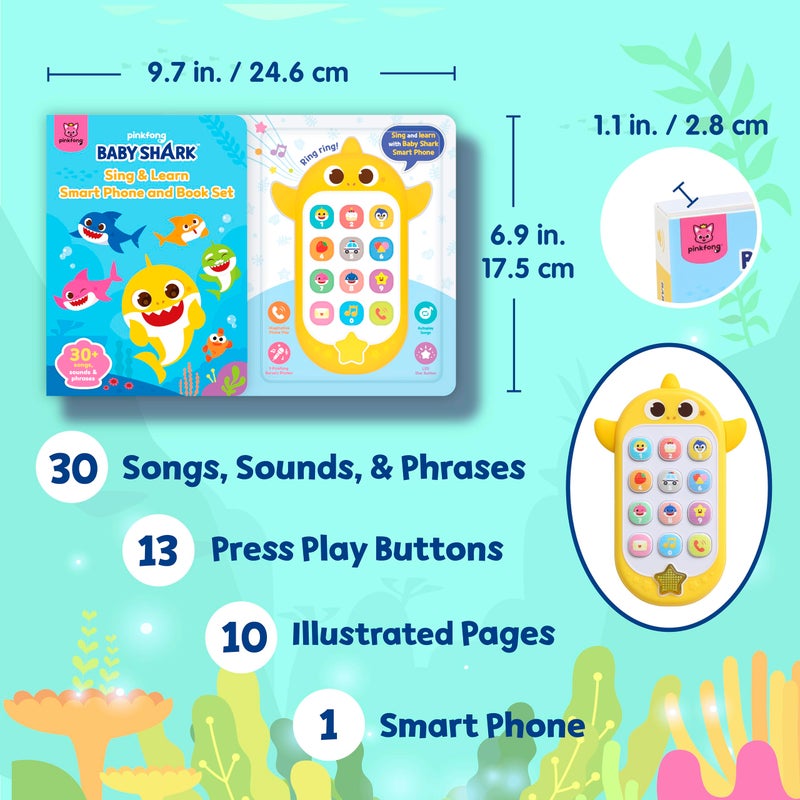 Pinkfong Baby Shark Sing & Learn Smart Phone and Book Set - Interactive Educational Toy - Ages 1-3 - Image 2