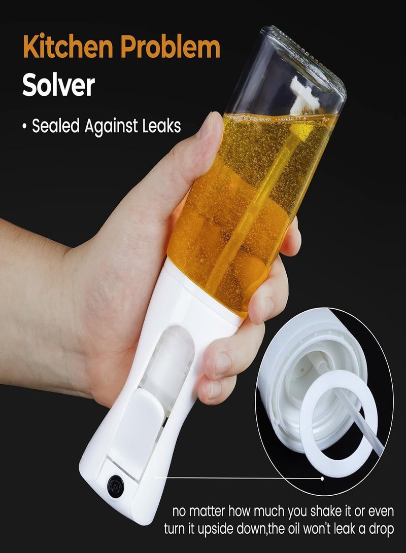Oil Sprayer for Cooking, 2025 Newest Upgraded Olive Oil Sprayer and Dispenser for Kitchen, Food Grade Oil Spray Bottle for Cooking, Air Fryer, Deep Frying, BBQ (White, 220ml)  - Image 3