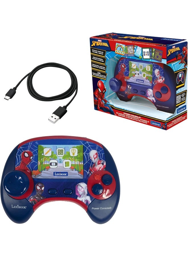 Lexibook Spider-Man Power Console® Educational Game Console for Kids French/English Bilingual Learning Device with 100 Interactive Activities, Handheld Learning Console with Games, Math, Logic, Music and Language Learning, Portable STEM Educational Toy for Boys and Girls - Image 2