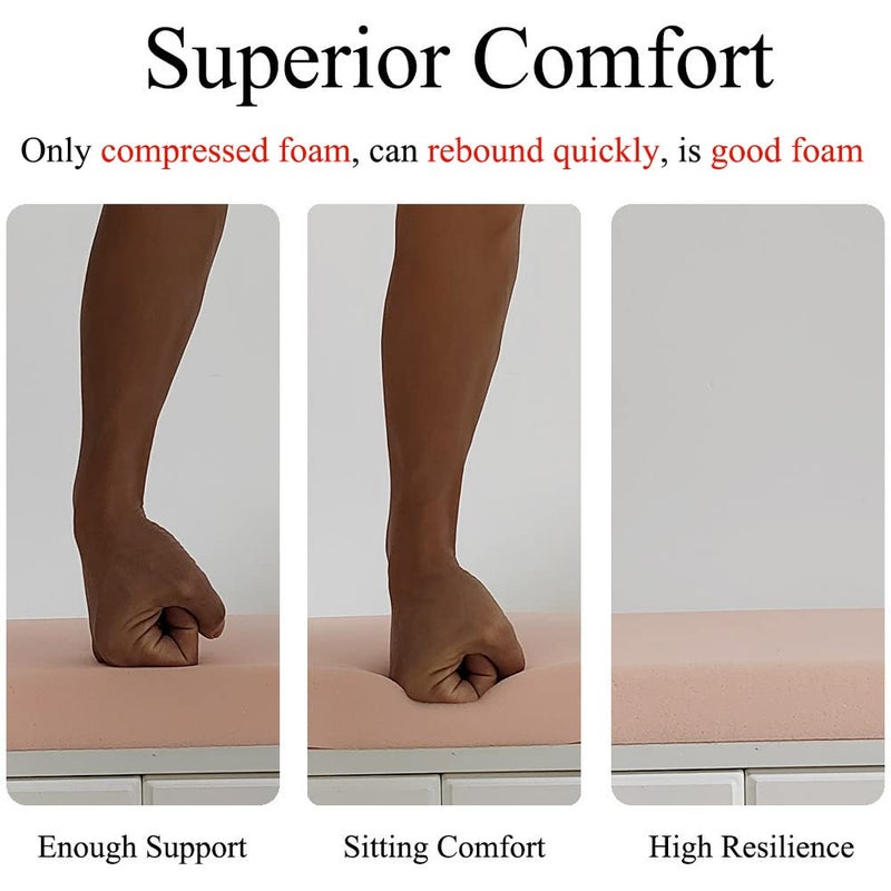 SAMTY Bench Seat Memory Foam Chair Pads Non-Slip Rubber Back Indoor Swing/Settee Cushion 36 x 18 inch - Image 5