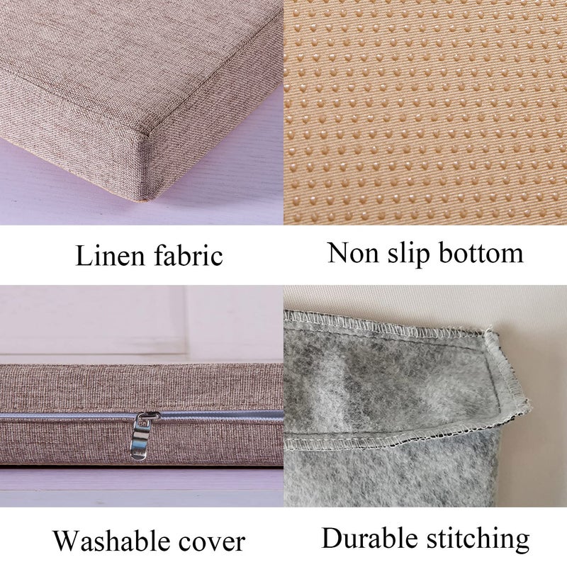 SAMTY Bench Seat Memory Foam Chair Pads Non-Slip Rubber Back Indoor Swing/Settee Cushion 36 x 18 inch - Image 4