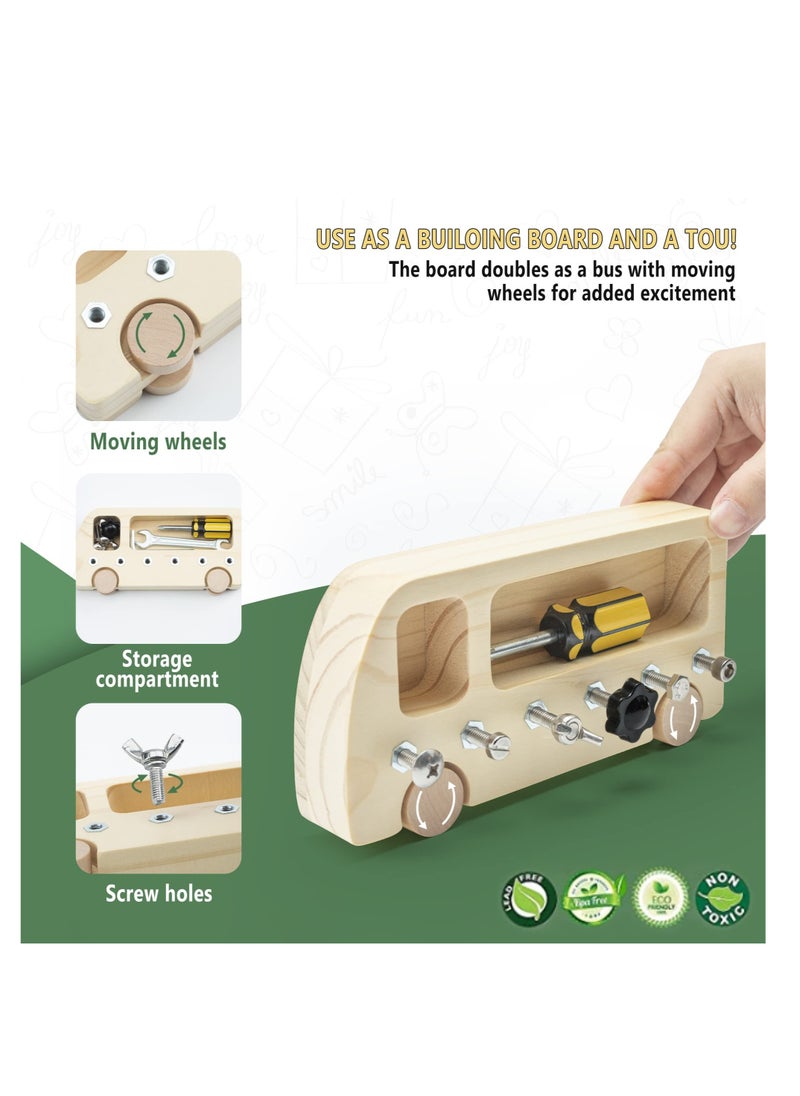 Excefore Wooden Screwdriver Board  Montessori Toys, Learning Sensory Bin Toys Preschool Toys, Suitable for Toddler Preschool Toddler Busy Board Educational Toys  - Image 5