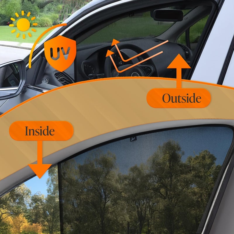 Autofact Car Sunshades for Hyundai i20 New (2020 to 2025), UV Protection, Useful Car Accessories, Custom fit Sun Shades for Side Windows, Set of 4 - Image 3