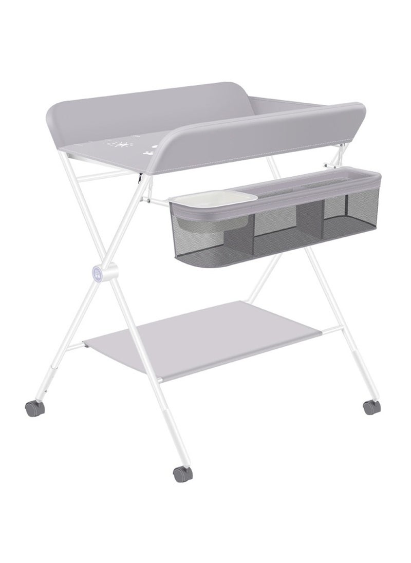 Arabest - Baby Portable Diaper Changing Table, Foldable Changing Table for Baby with Wheels, Baby Diaper Changing Station with 3-Level Adjustable Height, Portable Changing Table with Large Organizers Grey - Image 1
