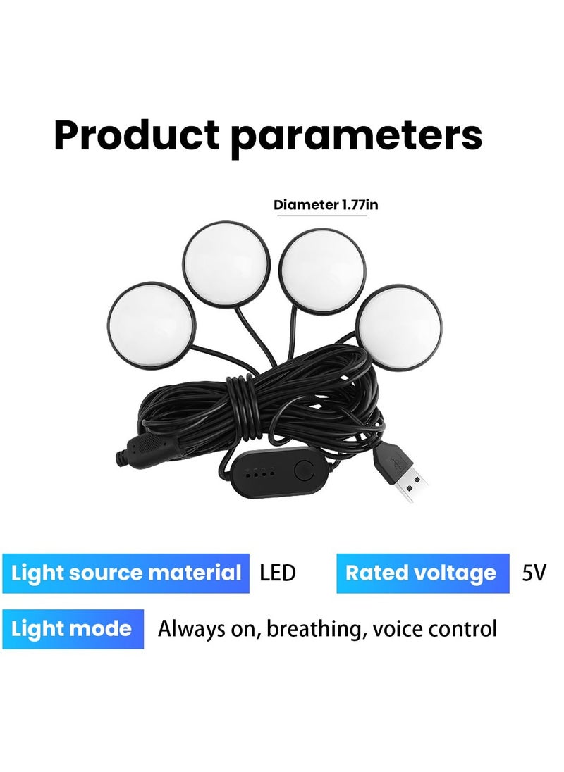 SYOSI - Car Interior LED Lights, Automotive Ambient Neon Light Kit with USB Port, Car Accessories, 4 in 1 Decoration Lights for Car, Garden, Home, Party - Image 1