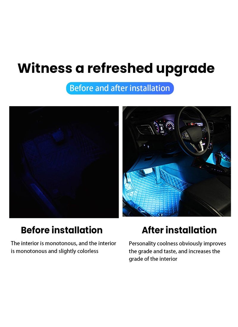 SYOSI - Car Interior LED Lights, Automotive Ambient Neon Light Kit with USB Port, Car Accessories, 4 in 1 Decoration Lights for Car, Garden, Home, Party - Image 1