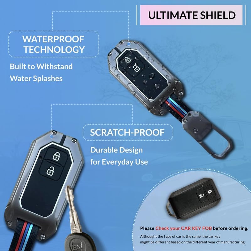NEODRIFT 'KeyShield' Car Key Cover for Maruti Suzuki Baleno (Shape 2, 02 Buttons) (Durable, Stylish, and 360° Protection) - Image 4