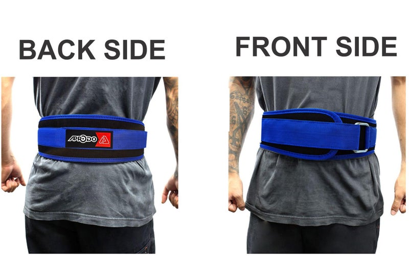 Aprodo Multipurpose Weight Lifting Belt for Back Support Comfortable & Durable for Powerlifting, Weightlifting, Gym, Workout - 100% Nylon, (4 Inch Wide) for Men and Women (Blue, Medium 32'' - 36'') - Image 5