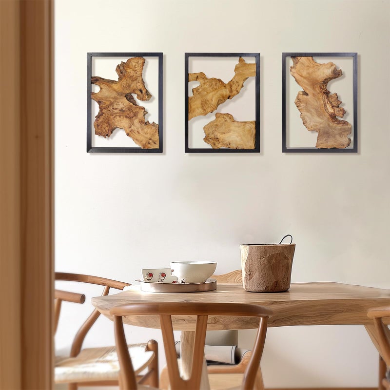 NAHARO Modern Wood Wall Decor- Natural wood Handcrafted Rustic Charm for Your Home - Perfect for Living Room, Bedroom,Kitchen,or Office - Image 2