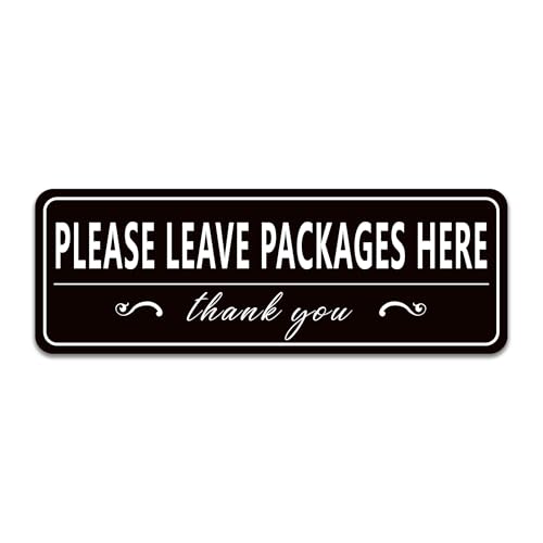 LUHIMO Please Leave Packages and Deliveries Here Sign Sticker，Self-Adhesive Waterproof Vinyl Delivery Signs for Packages, Place Packages Here Sign for Home，Office，Shop，Box, Door（10" x 3.5"） - Image 1