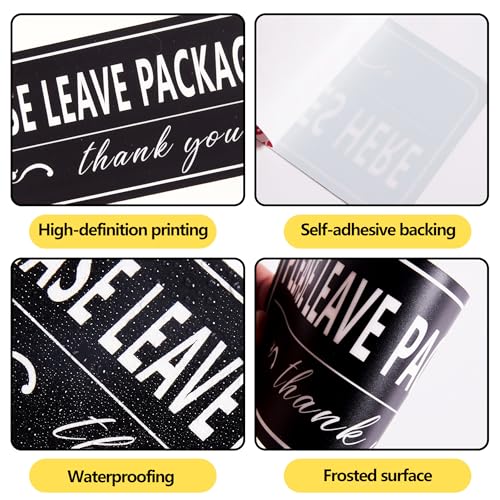 LUHIMO Please Leave Packages and Deliveries Here Sign Sticker，Self-Adhesive Waterproof Vinyl Delivery Signs for Packages, Place Packages Here Sign for Home，Office，Shop，Box, Door（10" x 3.5"） - Image 3