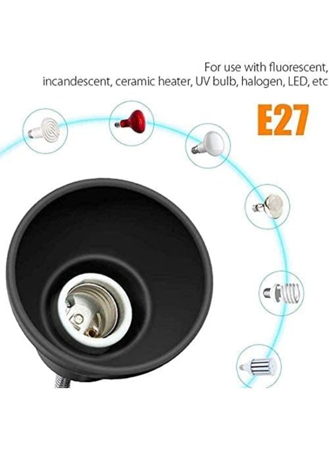 UVA / UVB سلحفاة مصباح الحرارة، 25W المشبك على الزواحف مصباح الحرارة، 360 درجة قابلة للتعديل ضوء التدفئة حوض السمك، E27 المشبك على الحيوانات الأليفة التدفئة مصدر للزواحف / البرمائيات / السحليات / السلحفاة / الثعابين - Image 5