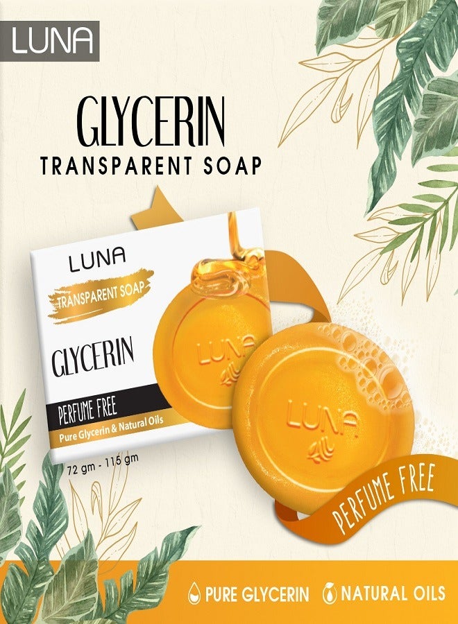 Luna Transparent Soap Glycerin Perfume Free 72gm - Image 3