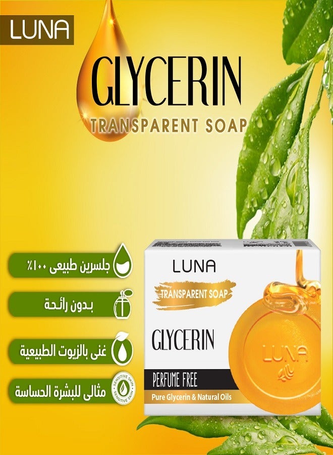 Luna Transparent Soap Glycerin Perfume Free 72gm - Image 2
