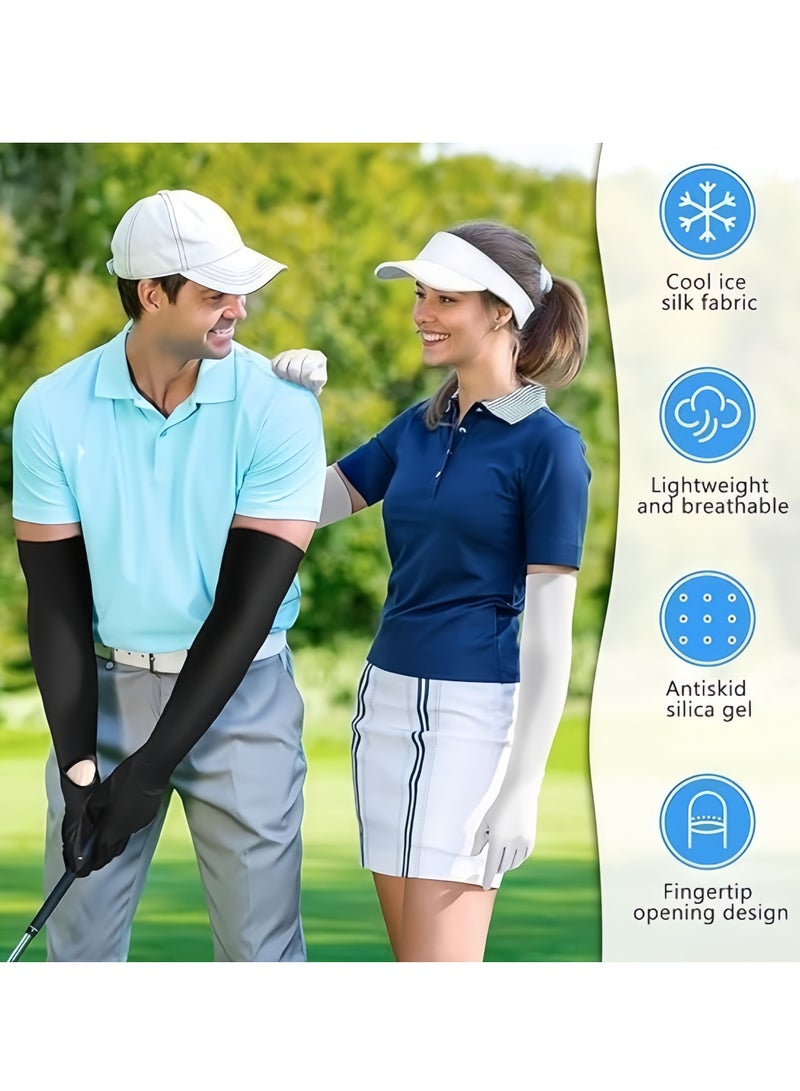 Generic Women men Sun Protection Arm Sleeves Hand Gloves, Integrated Arm Sleeves and Gloves,Removable Gloves UPF 50+ Sun Protection, Lightweight Summer UV Protection Arm Sleeves, Ideal for Cycling, Golf, Driving, Hiking (Gray)  - Image 4